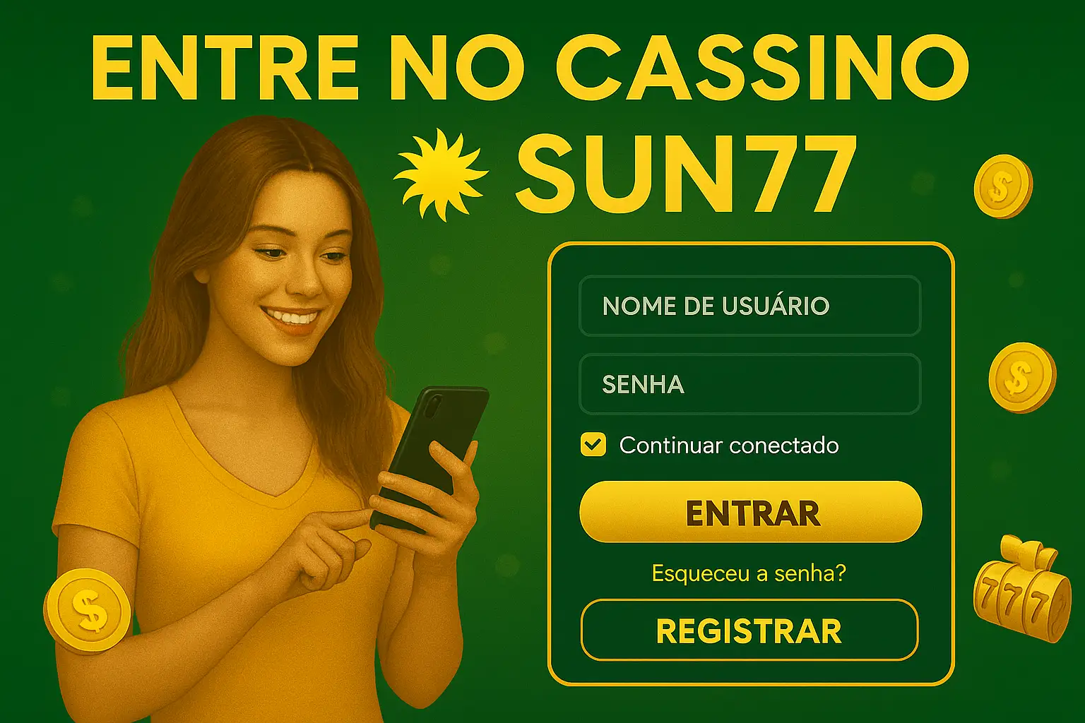 Criar uma nova Conta no plataforma SUN777